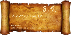 Beniczky Ibolya névjegykártya
